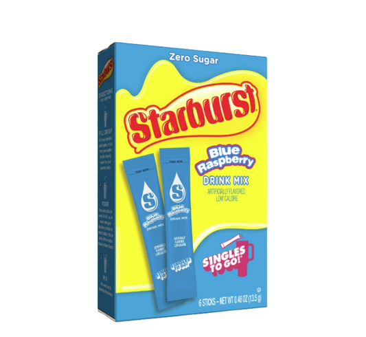 Starburst Blue Raspberry Drink Mix Singles To Go 6pk