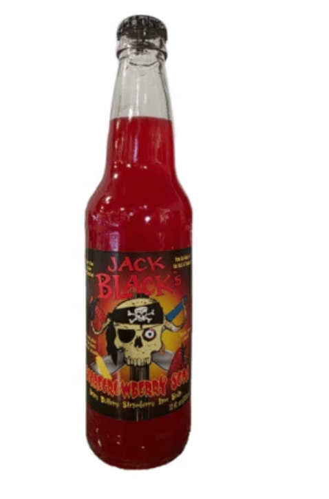 Jack Black's Scarecrowberry Strawberry Jam Soda 12oz Glass Bottle