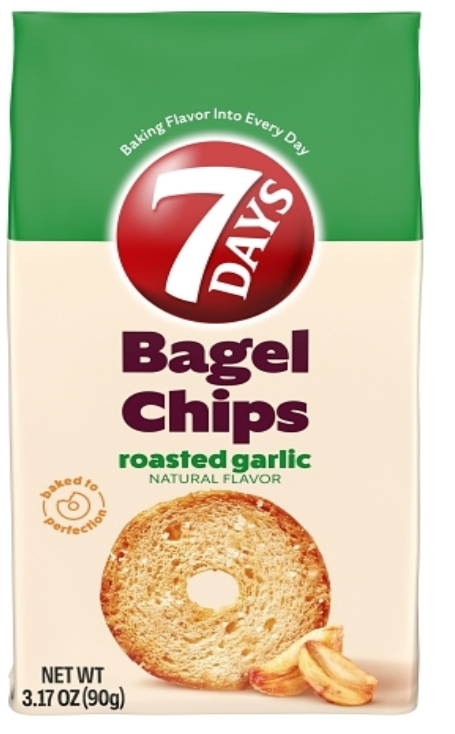 7 Days Bagel Chips Roasted Garlic 3.17oz