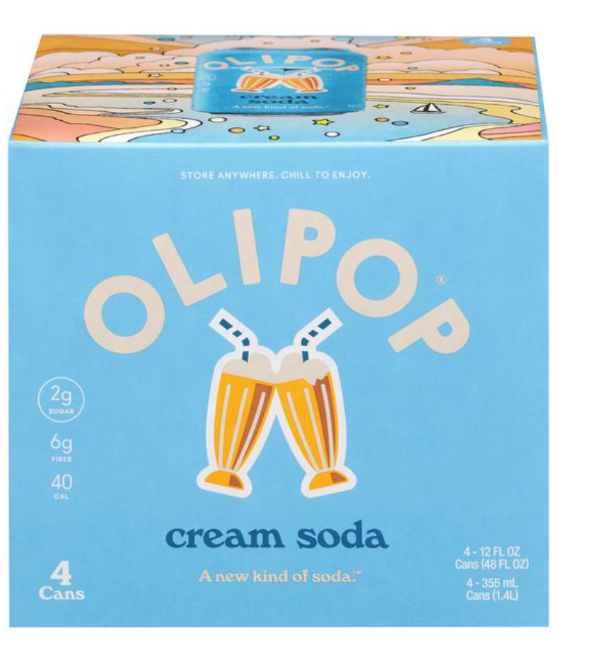 Olipop Prebiotic Soda Cream Soda 4 Pack