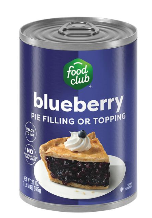 Food Club Blueberry Pie Filling 21oz