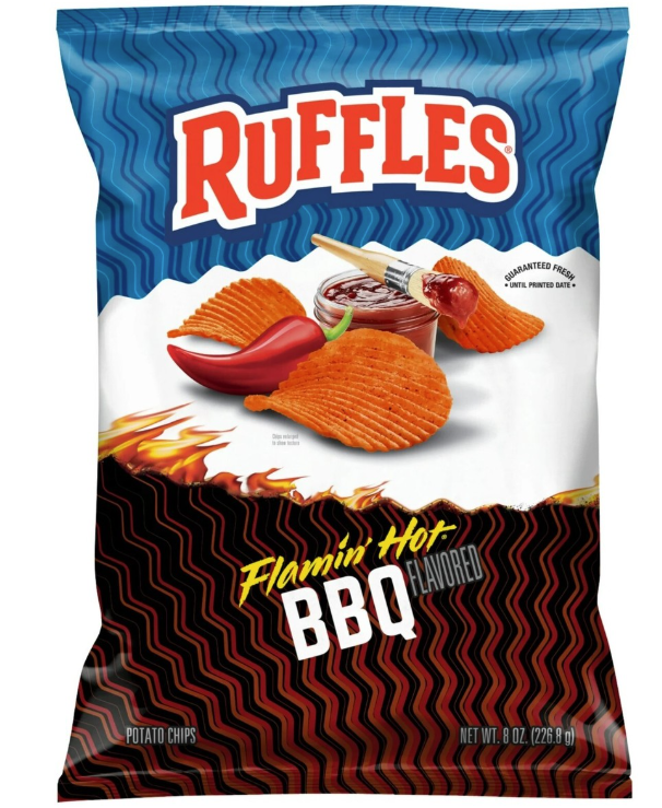 Ruffles Flamin' Hot BBQ 8oz (best by: sep2026)