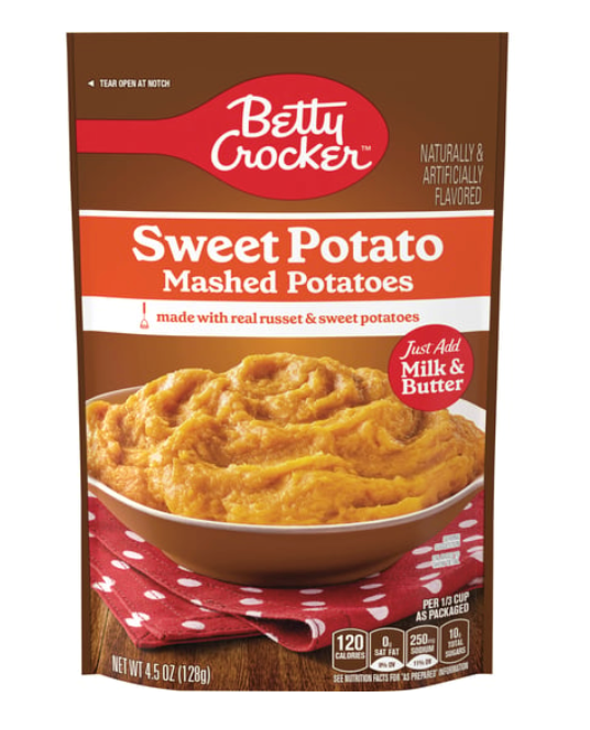 Betty Crocker Sweet Potato Mashed Potatoes 4.5oz (BEST BY: FEB 2026)
