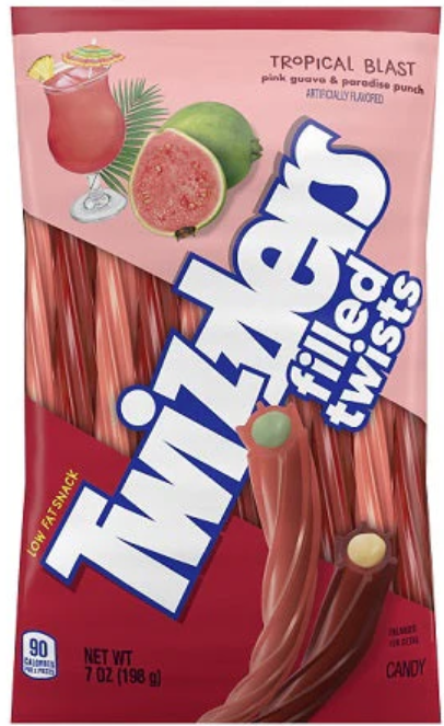 Twizzlers Filled Twist Tropical Blast Peg Bag 7oz (BEST BY: JUN '26)
