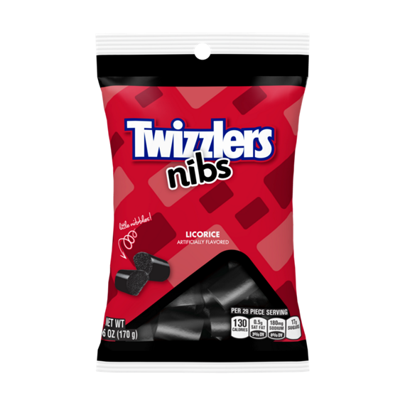 Twizzlers Licorice Nibs Peg Bag 6oz (BEST BY: MARCH 2024)