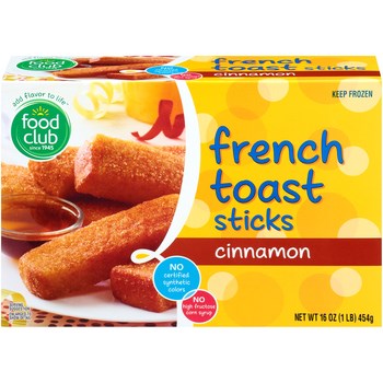 Food Club French Toast Sticks Cinnamon Frozen 16oz [Click & Collect Only]