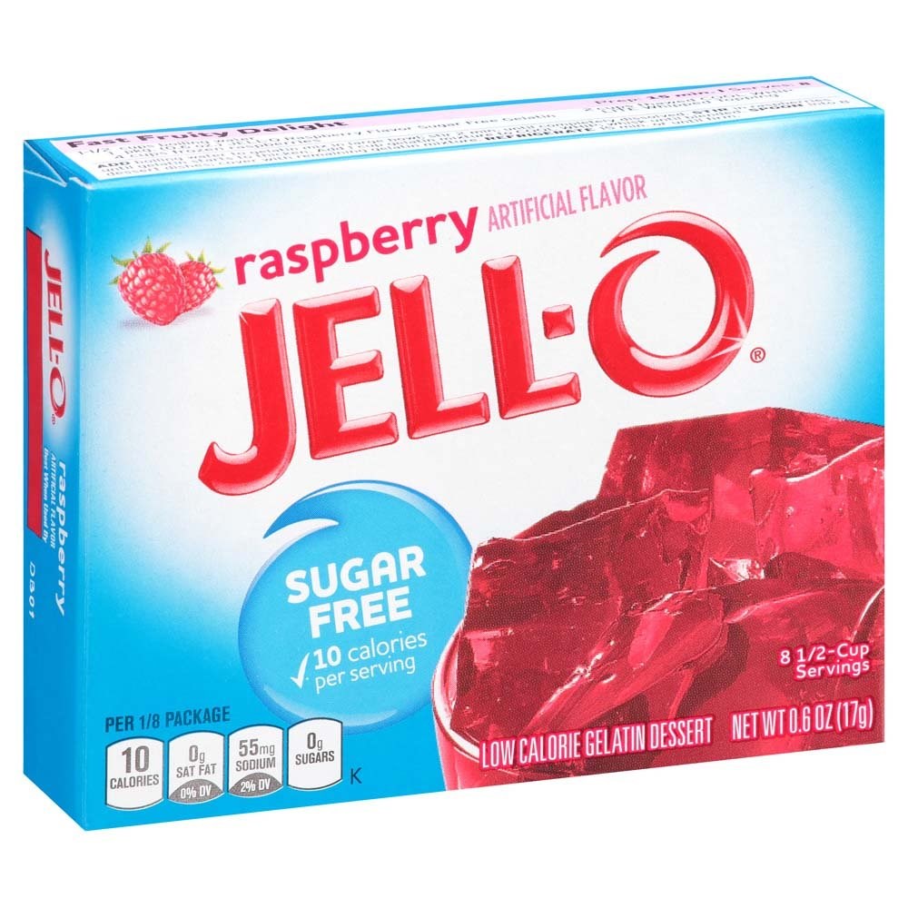 Jell-O Sugar Free Raspberry Gelatin Mix 0.6oz (BEST BY: NOV 2025)