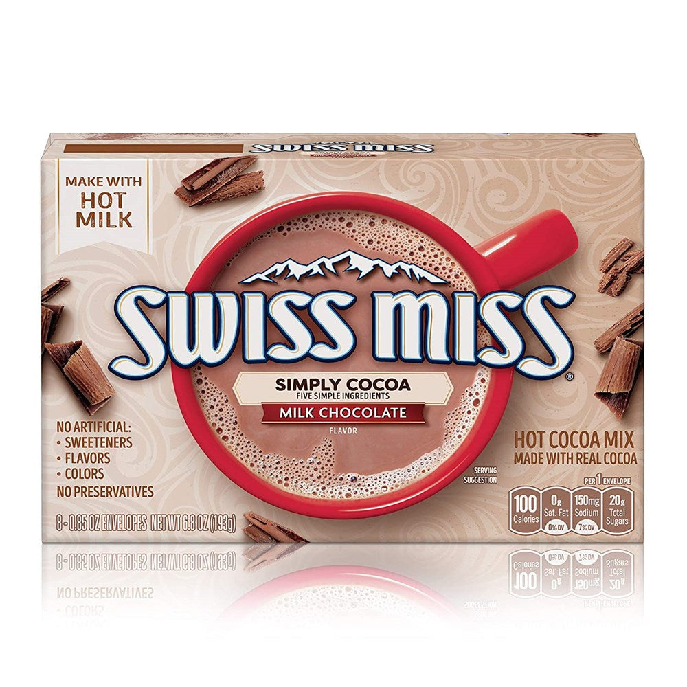 Swiss Miss Simply Cocoa Milk Chocolate 8 Pack 0.85oz