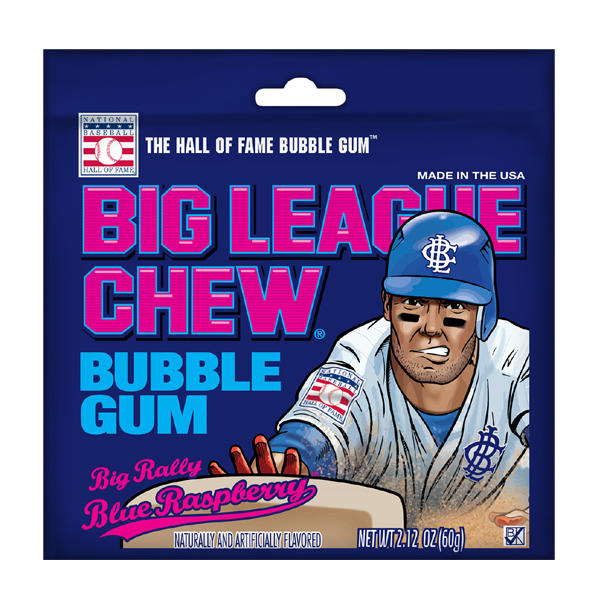 Big League Chew Big Rally Blue Raspberry Bubble Gum 2.12oz