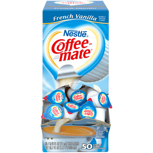 Coffee-Mate French Vanilla Liquid Creamer Singles Box 50ct