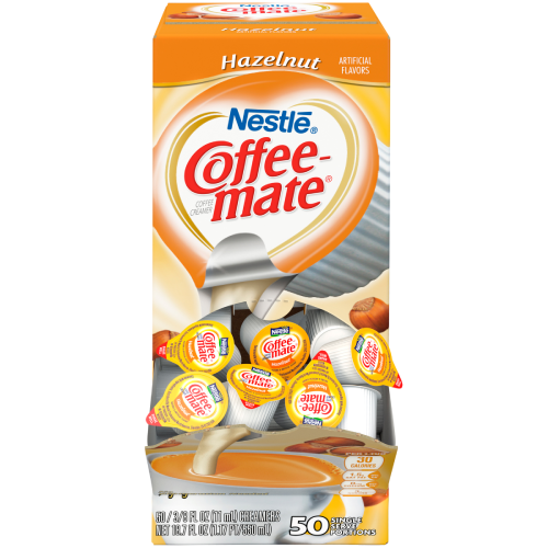 Coffee-Mate Hazelnut Liquid Creamer Singles 50ct  (BEST BY: FEB 26)