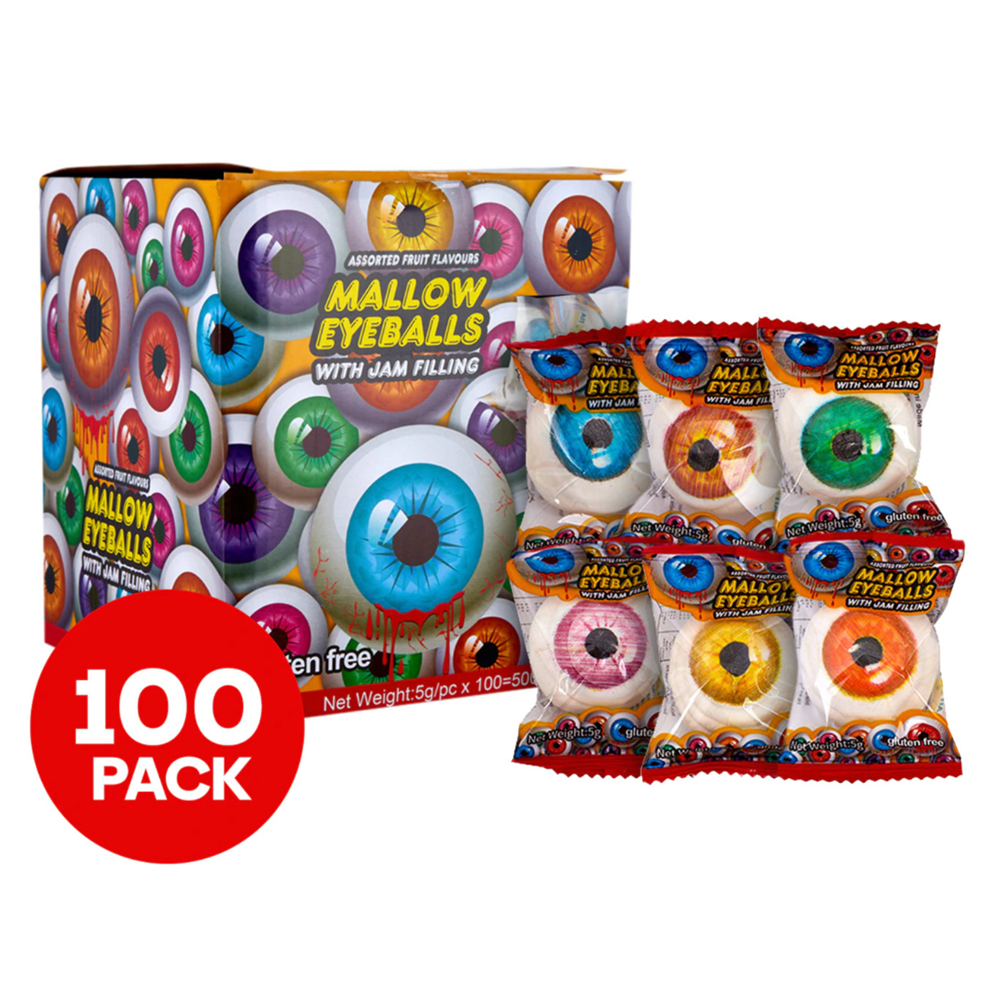 Mallow Eyeballs with Jam Filling 100 Pack