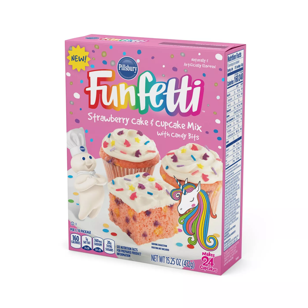 Pillsbury Unicorn Funfetti Strawberry Cake & Cupcake Mix 15.25oz
