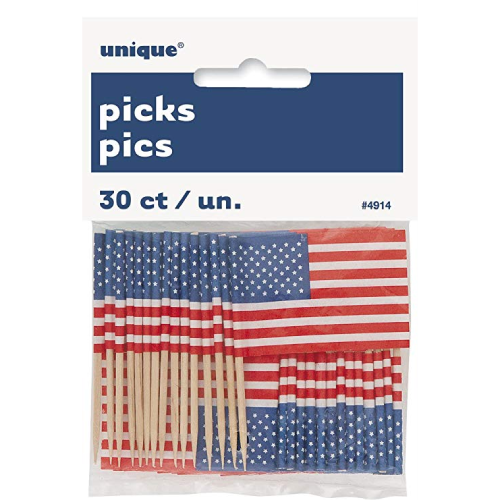 USA Flag Tooth Pick Pack of 30
