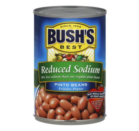 Bush's Reduced Sodium Pinto Beans 16oz (BEST BY: FEB 2026)