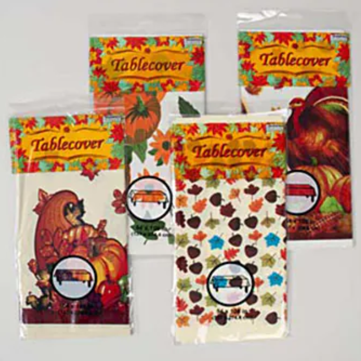 Regent Thanksgiving Plastic Printed Tablecover Assorted