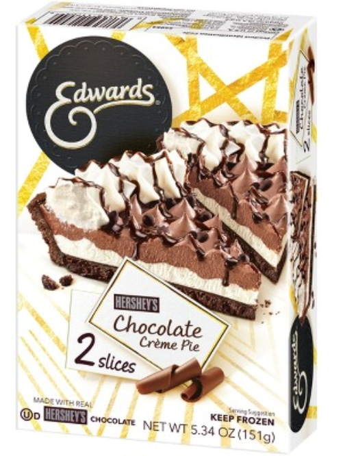 Edwards Frozen Chocolate Cream Pie Slices 2ct 5.34oz [Click & Collect Only]