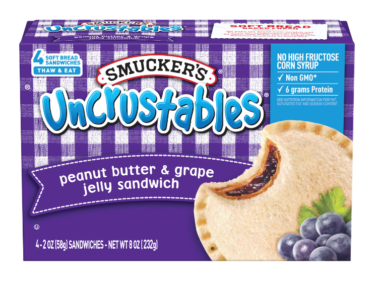 Smucker's Frozen Uncrustables PB & Grape Jelly Sandwich 4ct 8oz [Click & Collect Only]