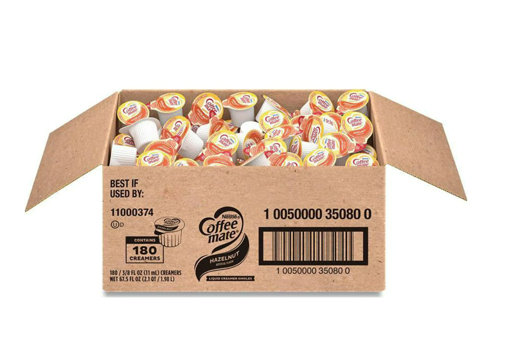 Coffee-Mate Hazelnut Liquid Creamer Singles 180ct
