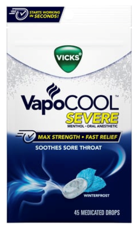 Vicks VapoCOOL Winterfrost SEVERE COUGH  Drops 45ct