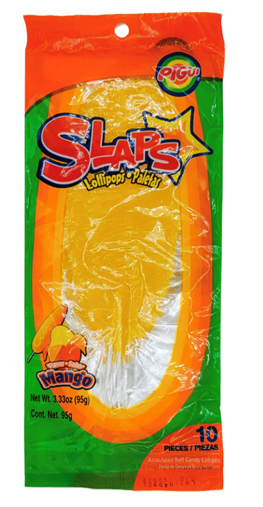 Slaps Lollipops Mango 10 Pieces 3.53oz