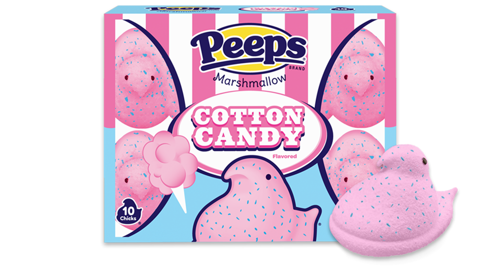 Peeps 10 CT Cotton Candy Flavored Marshmallow Chicks 10ct