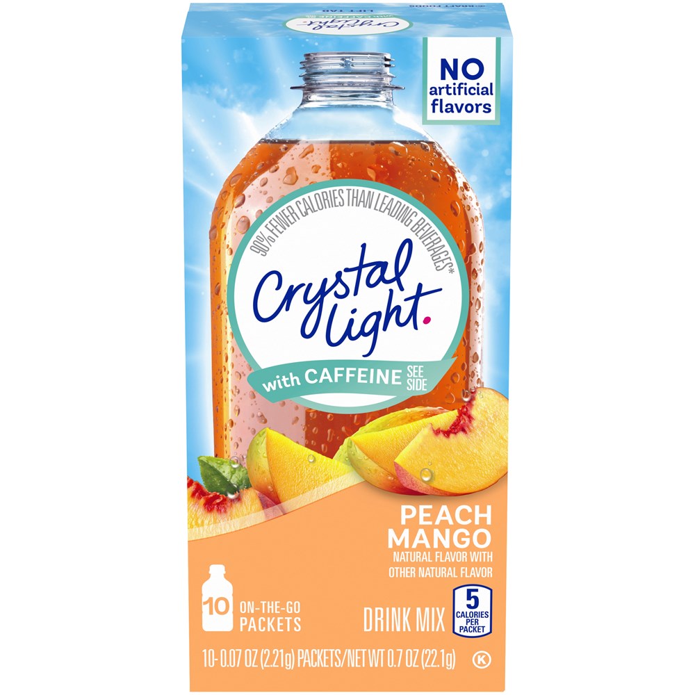 Crystal Light Peach Mango Green Tea  with Caffeine On the Go 10ct