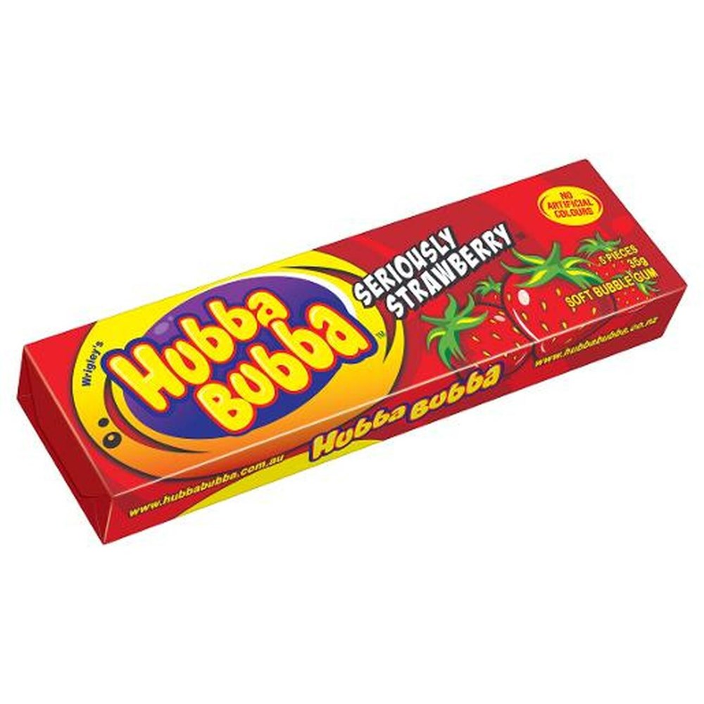 Hubba Bubba Seriously Strawberry Soft Bubble Gum 35g