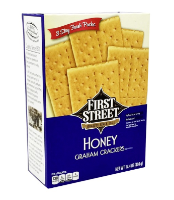 First Street Honey Graham Crackers 14.4oz  (BEST BY: JUN '26)