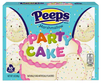 Peeps Party Cake Flavored Marshmallow Chicks 10ct (BEST BY:  OCT 25)