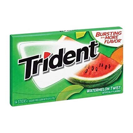 Trident Watermelon Twist Sugar Free Gum 14pc (BEST BY: MAR 2026)