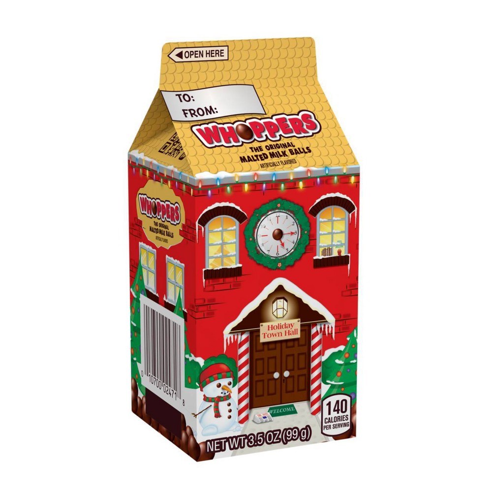Whoppers Milk Malted Balls Christmas Town Hall Carton 3.5oz (BEST BY: APR 2026)